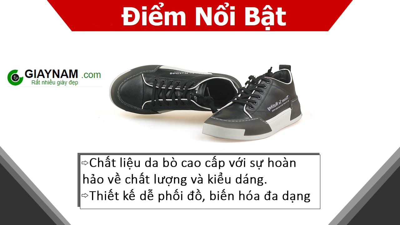Giày da thể thao nam phong cách thời trang